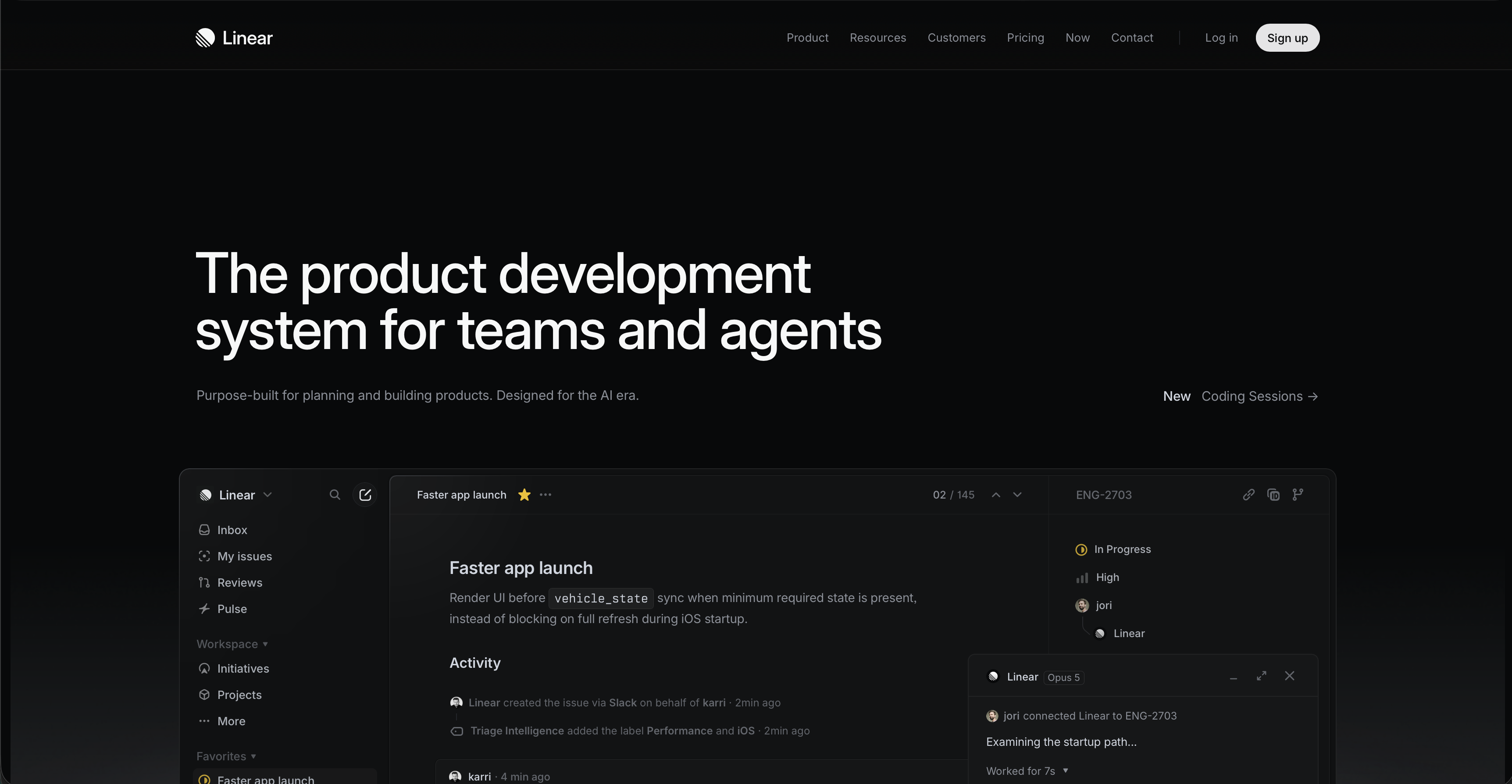 Linear website preview