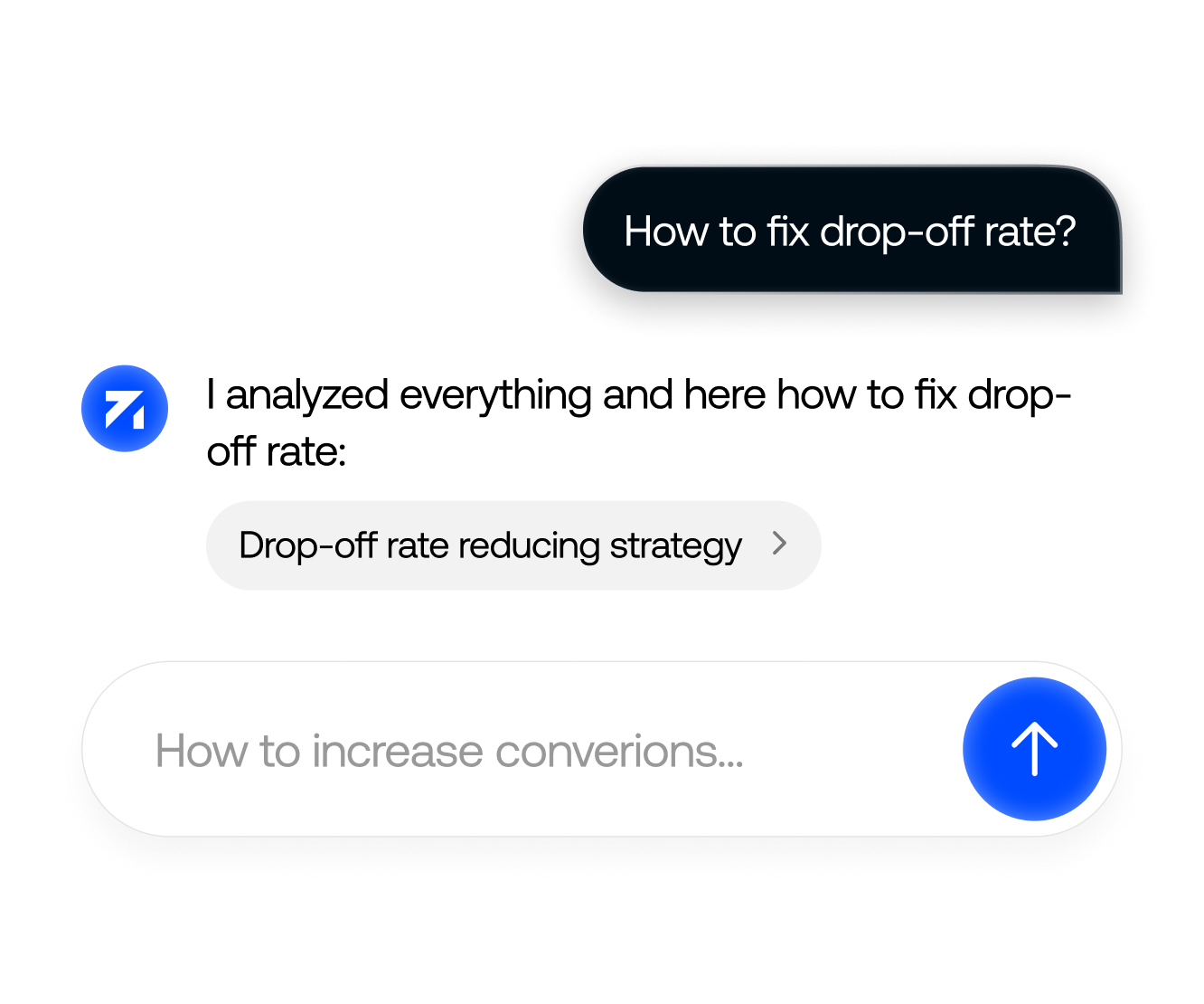 AI agent chat answering how to fix drop-off rate