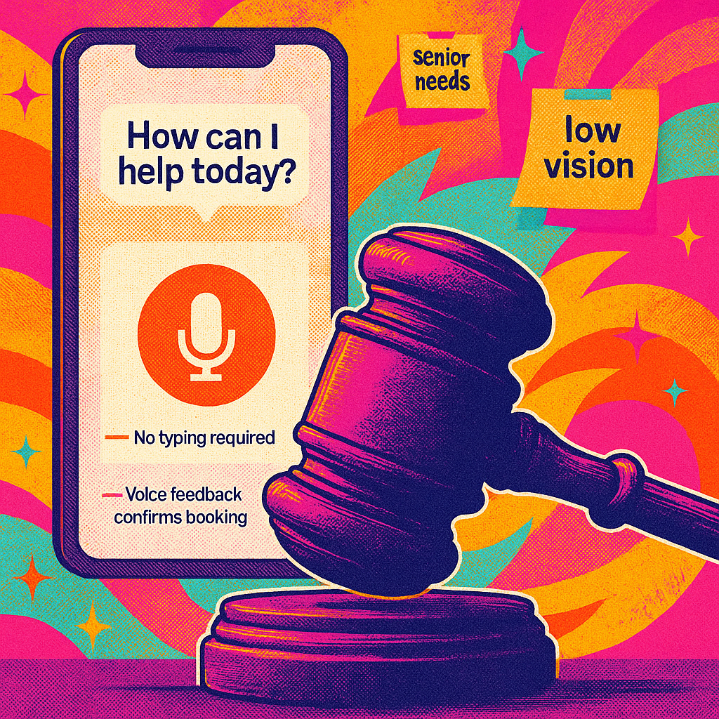 Wireframe of a voice-first telehealth UX designed specifically for older adults
